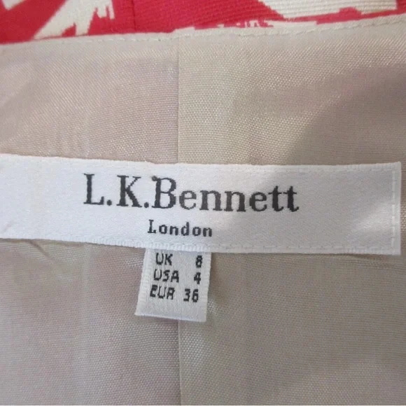 LK Bennett Red and White Floral Midi Dress - Picture 7 of 15